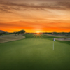 Sunset view from the 9th green at Dove Valley Ranch Golf Club.