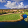 Aerial view of the 2nd fairway and green from Dove Valley Ranch Golf Club.