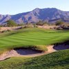 View from the bunker and green at Aguila Golf Course