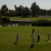 Teeing off from the 5th with the 4th hole in the background at Western Skies Golf Club